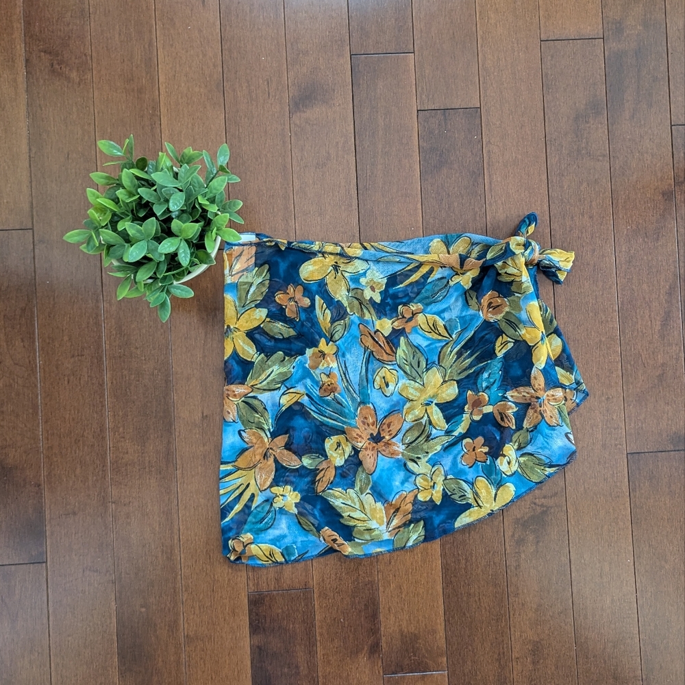 4/$25 NEUTRAL FLORAL PRINT SWIMSUIT COVER UP SKIRT